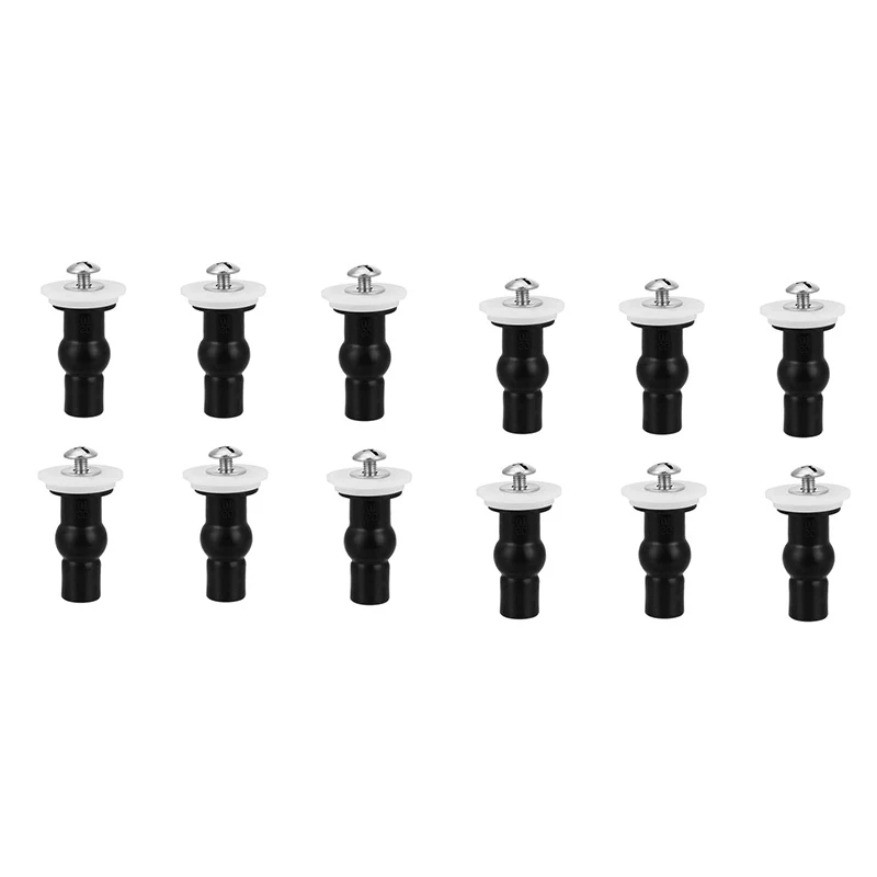 

12Pcs Toilet Seat Screws,Universal Expanding Rubber Screw Top Fixing Hinges Fitting WC Blind Hole Plastic Washers Nut