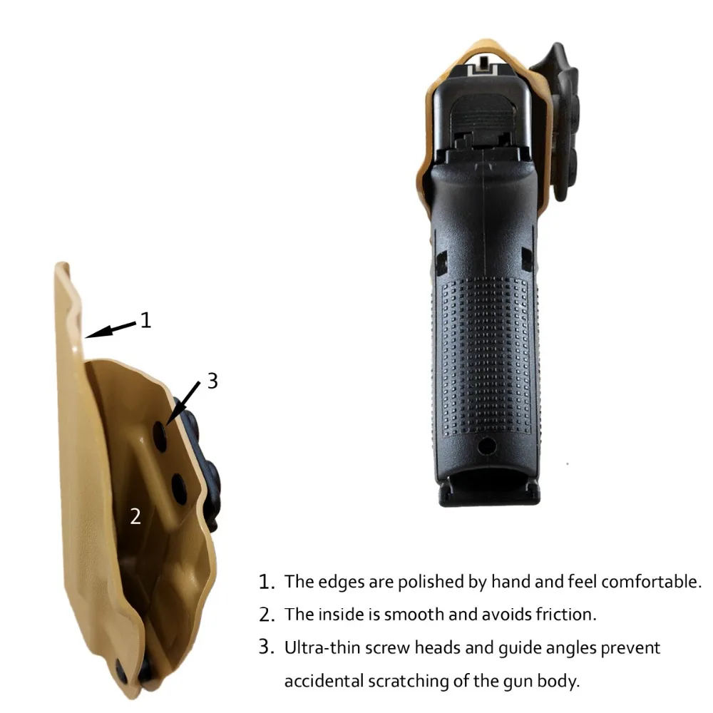 BBF Make IWB Тактический KYDEX пистолет кобура Glock 19 17 25 26 27 28 43 22 23 31 32 Внутри Скрытого Ношения кейс для пистолета аксессуары