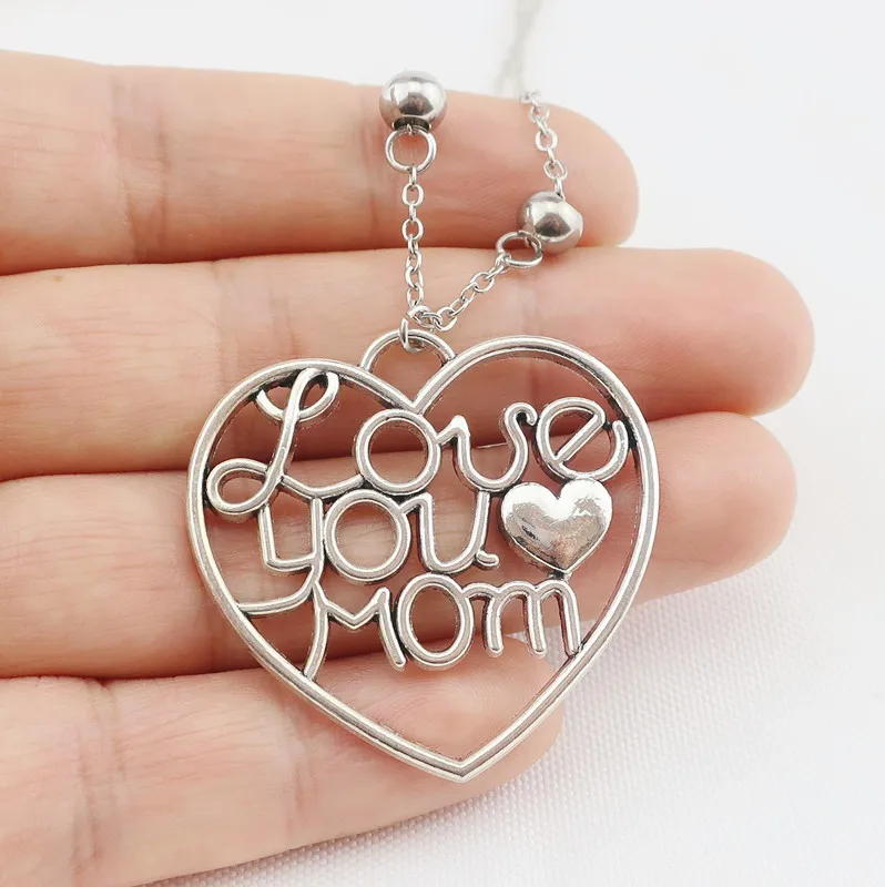 Винтажные ожерелья-подвески с подвесками в виде сердца для матери Дамский кулон