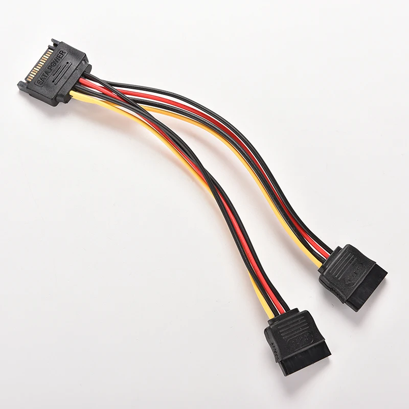 

15-контактный Y-образный разветвитель SATA Power, Переходник штекер-гнездо для жесткого диска HDD SATA Power, Прямая поставка