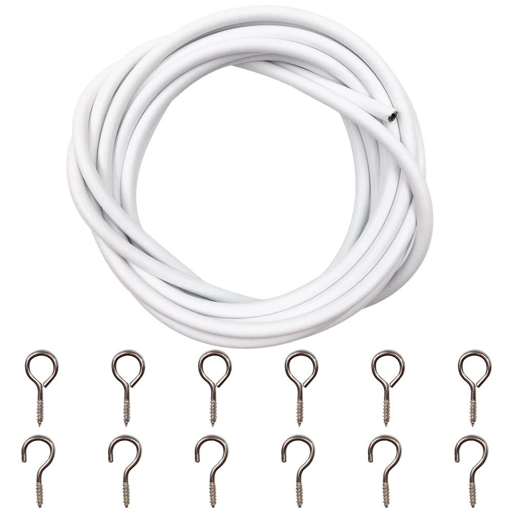 Веревка для штор различные характеристики ПВХ белая пружина с пластиковым