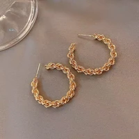 s925 european and american hot geometric c shaped retro earrings stylish womens earrings 2020 new jewelry