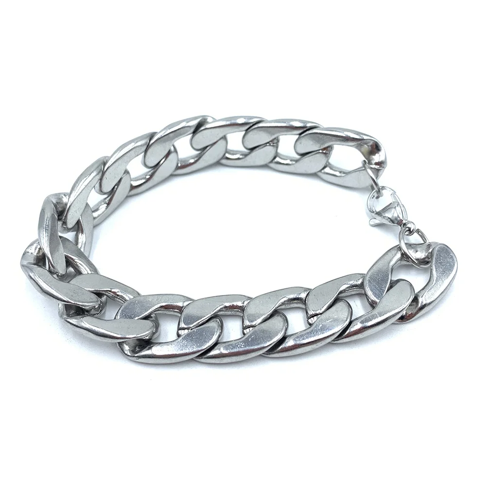 Браслет из кубинской цепи Майами Мужской 15 мм нержавеющей стали 304|Цепочки и