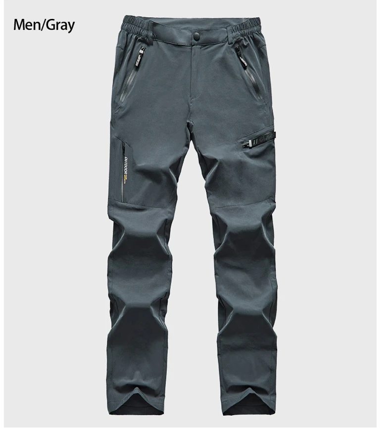 men gray TRVLWEGO брюки для походов на открытом воздухе для мужчин и женщин треккинг стрейч быстросохнущие водонепроницаемые дышащие брюки для альпинизма и рыбалки - Цвет: men gray