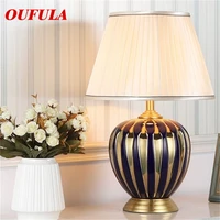 aosong ceramic table lamps desk light brass luxury modern fabric for foyer living room office creative bed room hotel