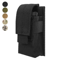 tactical molle pouch outdoor flashlight holster single pistol magazine pouch torch holder case bag for hunting hiking
