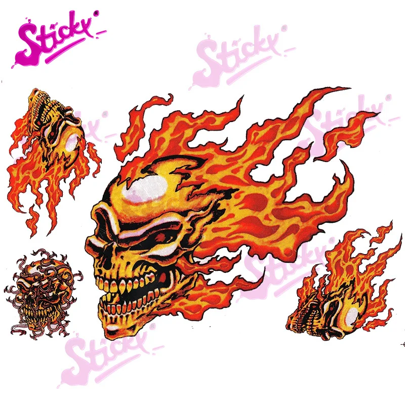 Клейкая наклейка в виде огня Красного орла пламени гоночная для мотоцикла