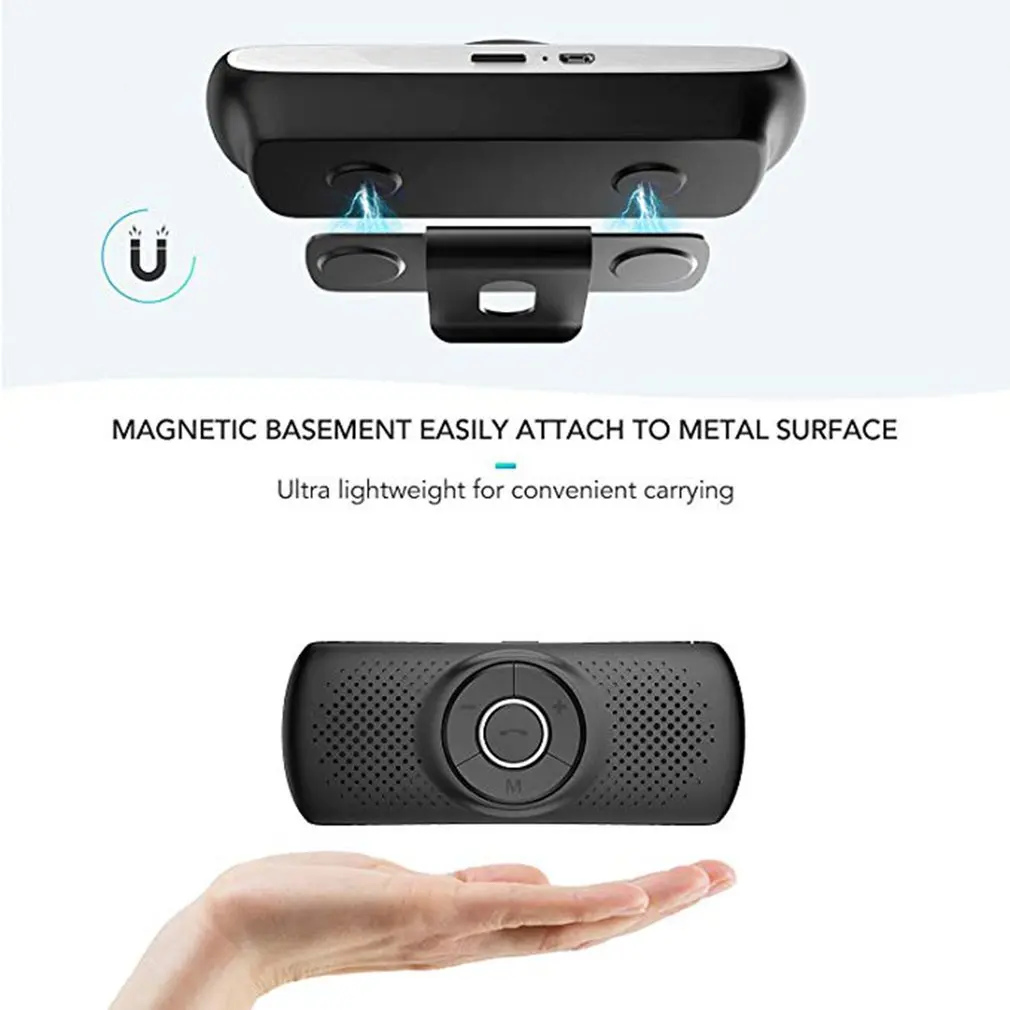 T826 Bluetooth Handsfree Car Kit Car SpeakerphoneTF Music MP3 Player Connect Phones Speaker Sun Visor Clip Speakerphone
