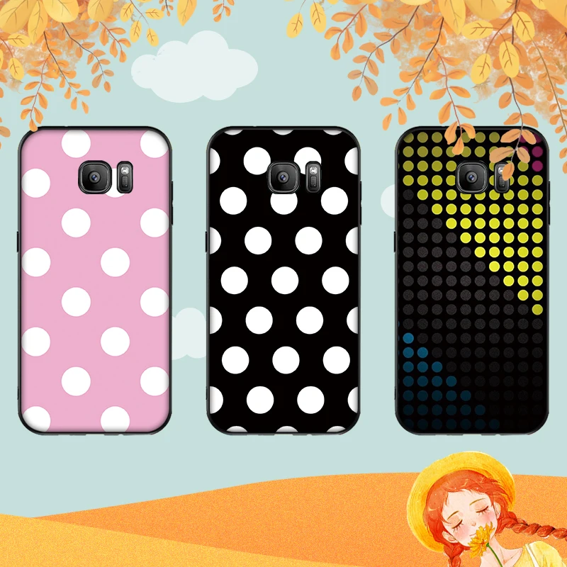 Polka Dots Case For Samsung S6 S7 EDGE S8 S9 PLUS Soft Silicone Cover S10 NOTE 8 9 M10 M20 M30 Coque Funda | Мобильные телефоны и