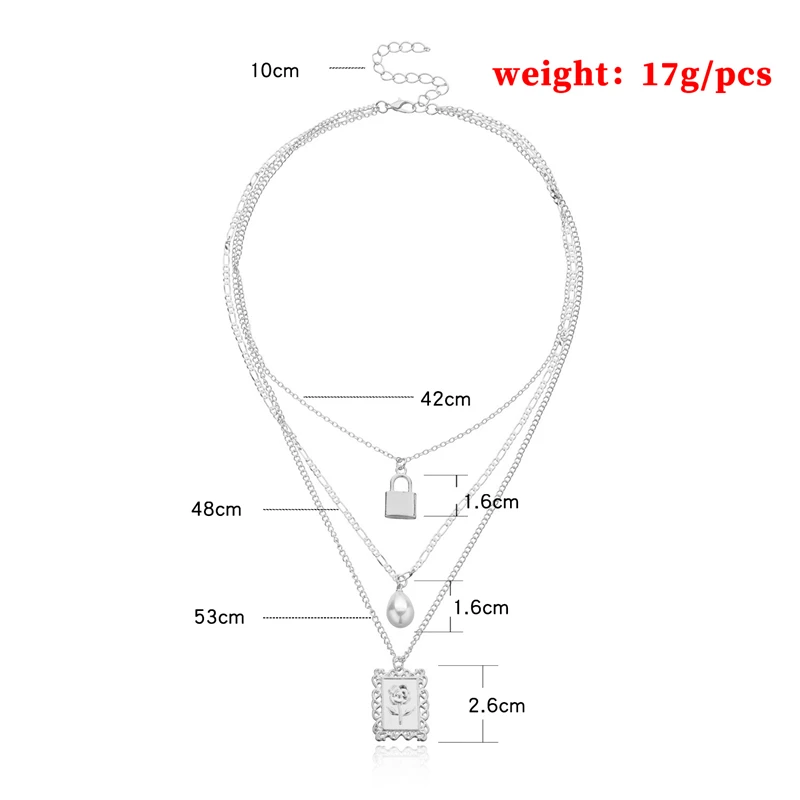 Женское многослойное ожерелье с жемчугом Bacolod в стиле панк Новое поступление
