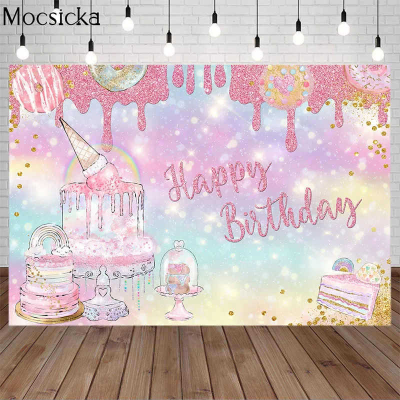 

Donuts Cake Smash Birthday Backdrop Pink Dessert Table Decoration Props Party Photography Background Newborn Photocall Studio