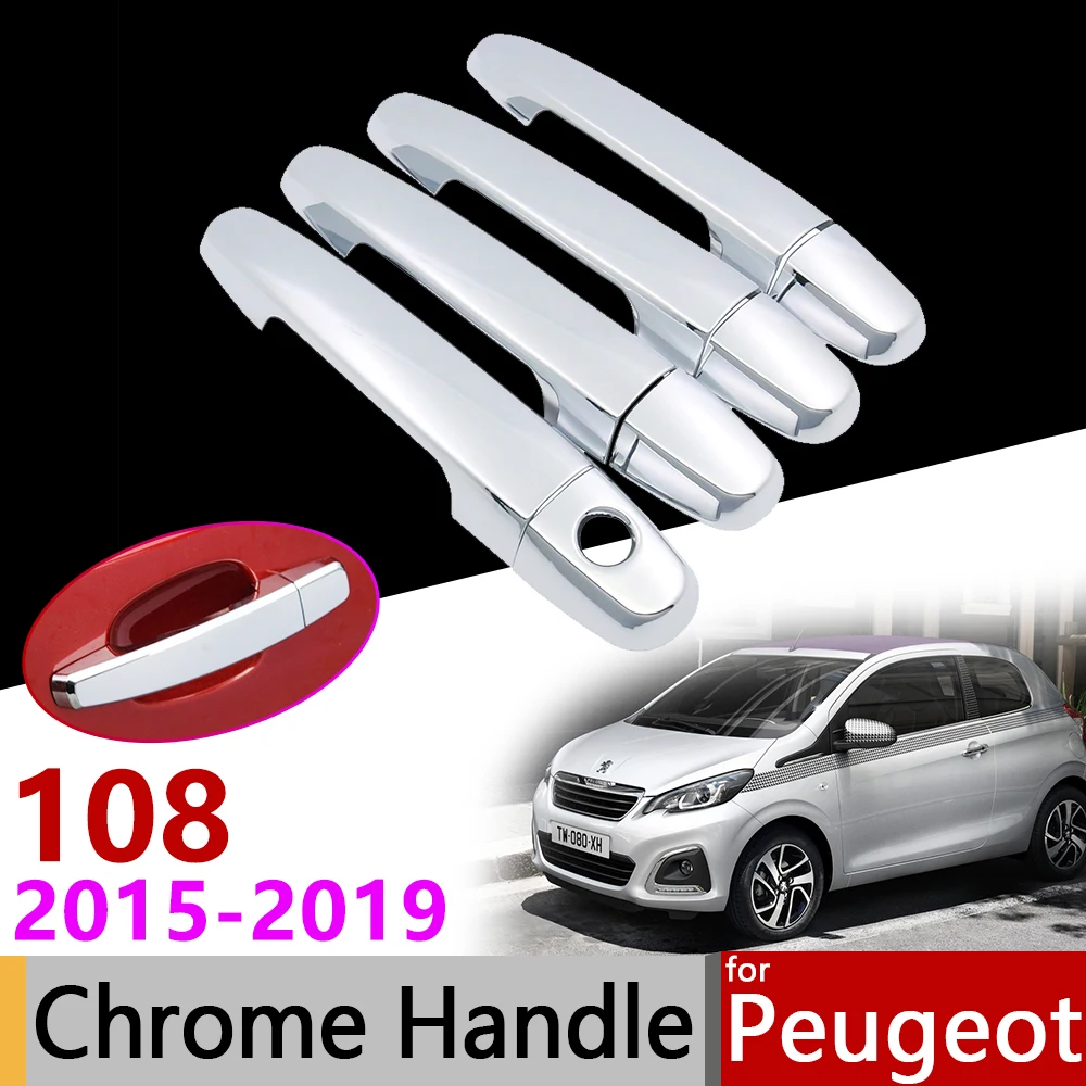 Автомобильные аксессуары хромированная крышка ручки наружной двери для Peugeot 108
