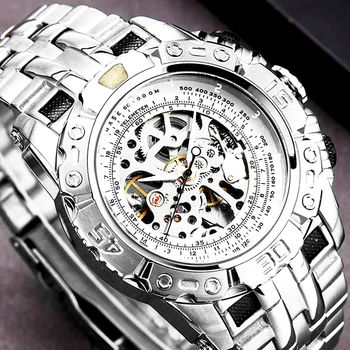 Luxury Mechanical Watch for Men - Full Steel Skeleton 1