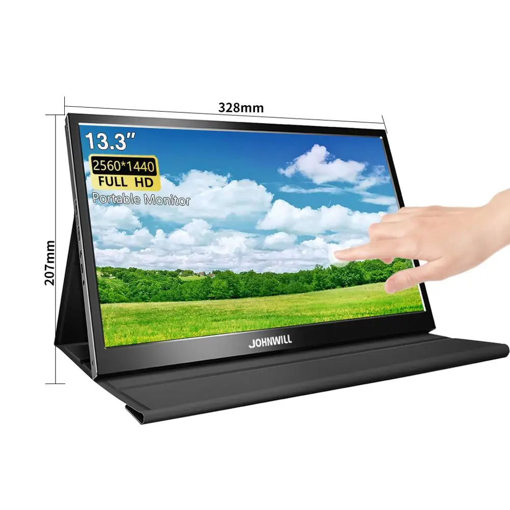 Kaufen Tragbare Ultra-dünne Touch 13,3-zoll 2560X1440 HD 2K Monitor, Geeignet Für PC / PS4 /xiaomi/ Mac / Raspberry Pi/Schalter/BOXTV