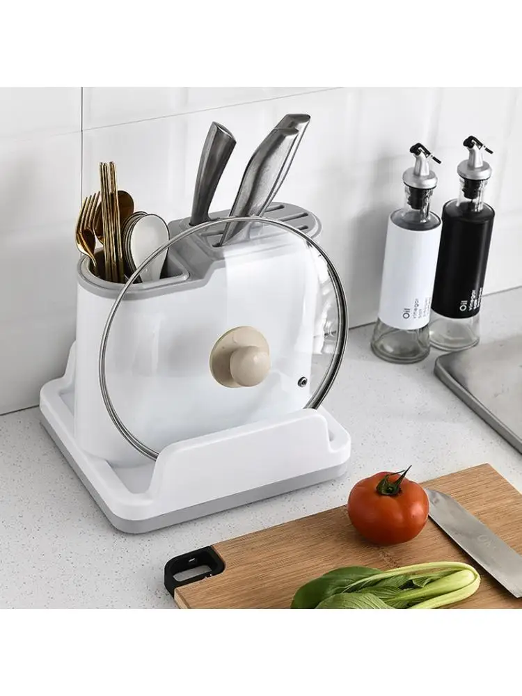 

SFVEFVD Multifunctional Cutting Board Chopstick Knife Block Stand Holder Storage Racks Kitchen Cooking Tool Organization