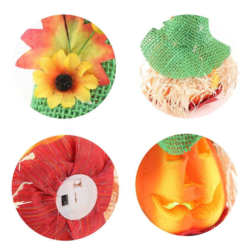 Светодиодный подвесной ночник на Хэллоуин ажурный фонарь в виде тыквы с шляпой