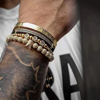 mens jewellery bracelet men luxury royal bangle set roman braided bracelets for women fashion armband gold cuff friendship gifts