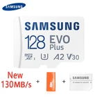 Новый продукт SAMSUNG 64 Гб 128 ГБ 256 ГБ 512 ГБ TF(MicroSD) EVO Plus 4K U3 V30 A2 чтение 130 МБс. высокоскоростная консоль карта памяти планшета