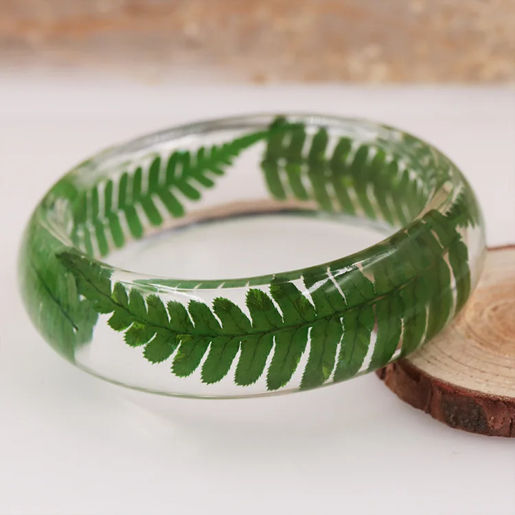 Новый Сушеный Цветок Леди смолы браслет прозрачный настоящий цветок внутри