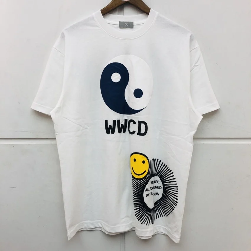 Футболка CPFM W.W.C.D. Мужская/Женская топ с графическим логотипом Taiji Energy коротким