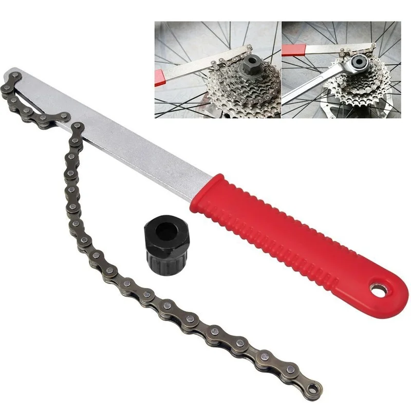 

High Quality Bicycle Freewheel Disassembly Wrench Chain Whip Cassette Sprocket Remover Tool Chain Wrench Portable