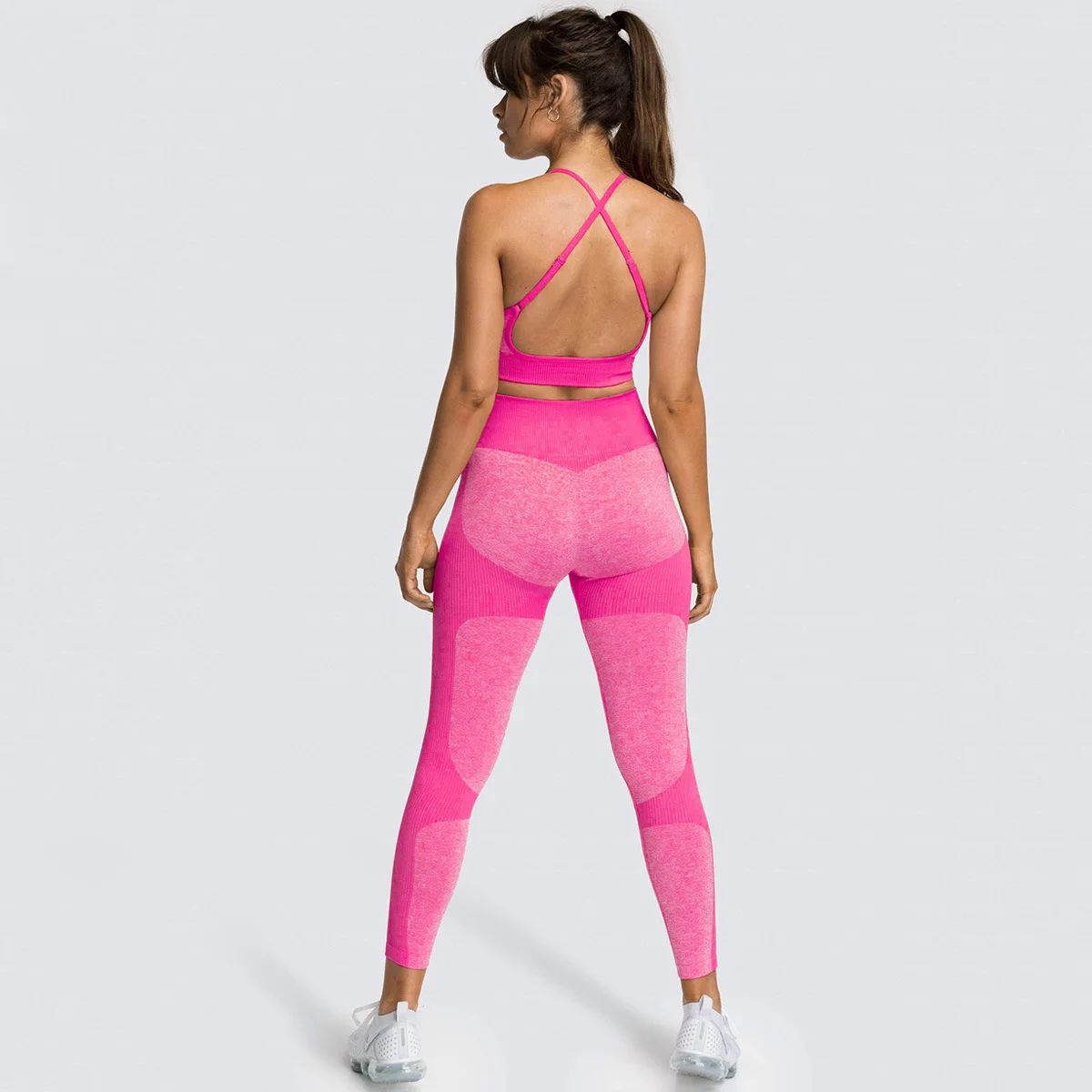 

Woman Quick-drying Fitness Yoga Bra Sports Leggings Running Workout Seamless Set 2 Piece Set Women Workout Clothes for Women