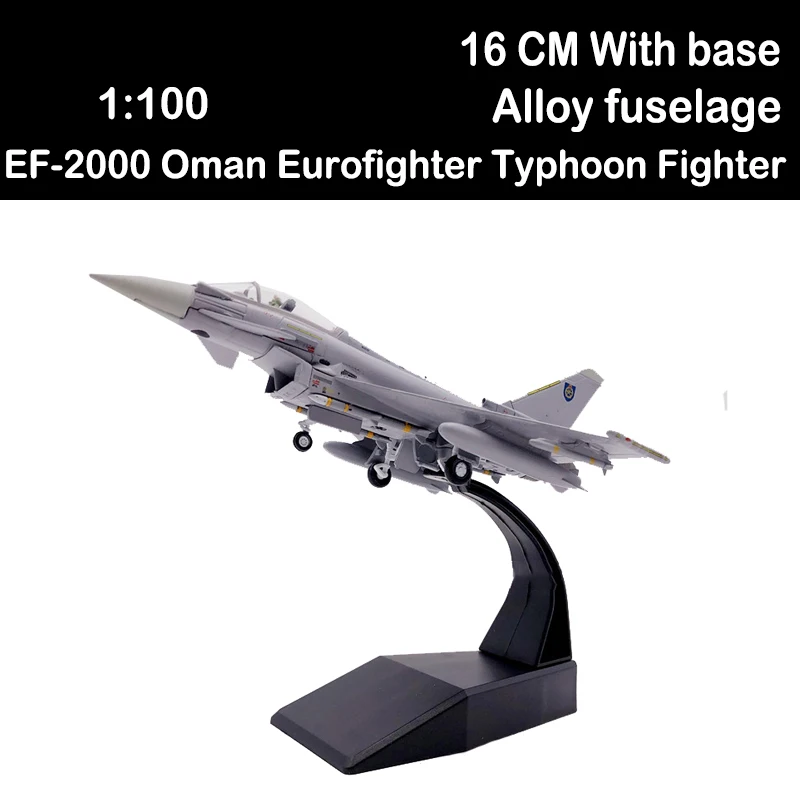 

1/100 Scale Military Model Toy EF-2000 Oman Eurofighter Typhoon Fighter USA Army Air Force Diecast Metal Plane Aviation Display