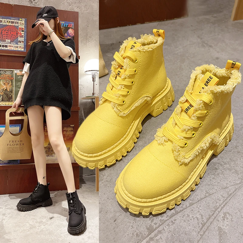

Autumn Shoes for Women Women's Ankle Boots Chunky Boots Autumn 2021 Fashion Round Toe Boots Ladies Shoes Botas Mujer