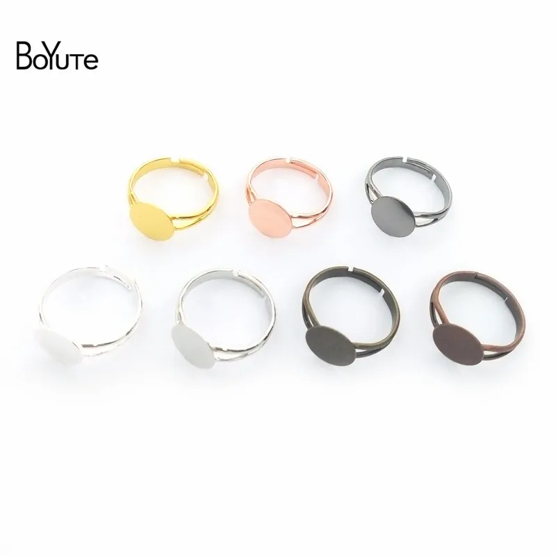 BoYuTe (40 шт./лот) металлическое регулируемое латунное кольцо с основанием 6 мм 8 10 12