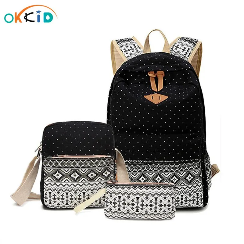 OKKID, школьные сумки для девочек-подростков, школьный рюкзак, Холщовая Сумка для книг, женские дорожные сумки, витанжная школьная сумка рюкза...