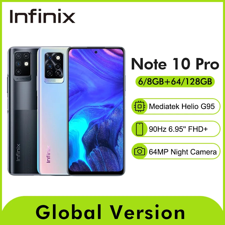 Infinix Note 10 Pro SmartPhone NFC Facial Recognition Unlock 33W Super Charge Octa-core Helio G95 6.95 Inch 90Hz High Refresh | Мобильные