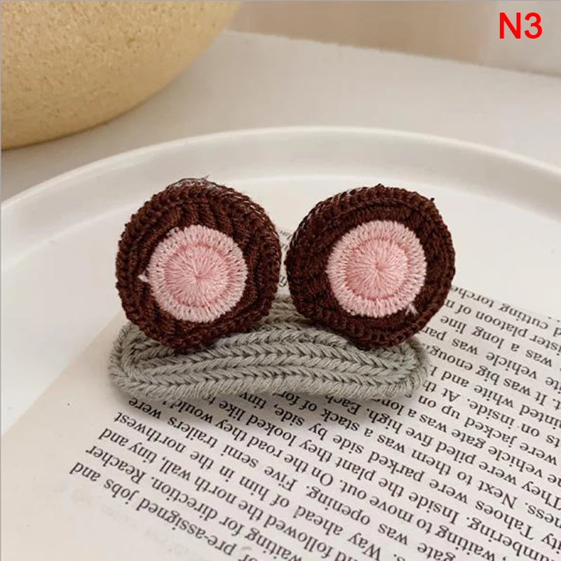 

Women Girls Winter Knitting Snap Hair Clips Sweet Headwear Hair Ornament Hairpins Barrettes Wool Woven Hair Accessories