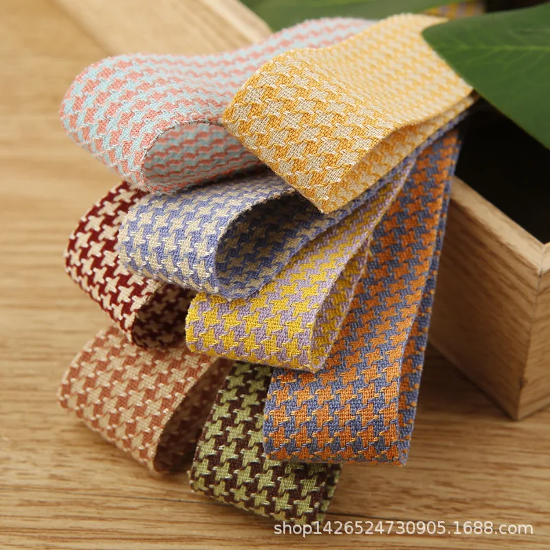 Детские аксессуары для волос в клетку двухцветная лента с рисунком гусиные лапки