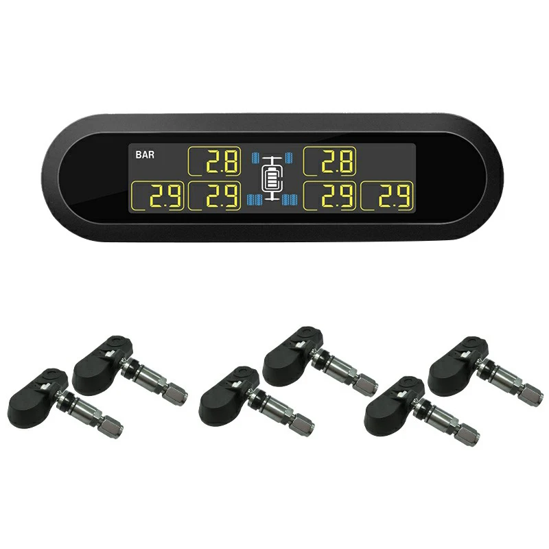 Новая солнечная беспроводная система контроля давления в шинах T650 6 колес