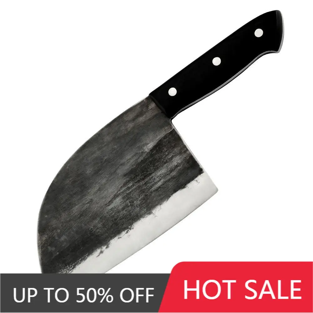

Полный поварской нож от Tang, кованые кухонные ножи ручной работы из высокоуглеродистой стали, широкий нож мясника для нарезки мясника