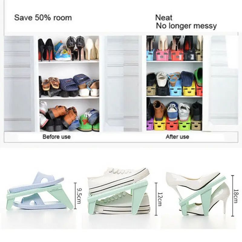 Home Storage or Organization Creative Plastic Shoes Rack Organizer Space - Saving Adjustable Durable | Дом и сад