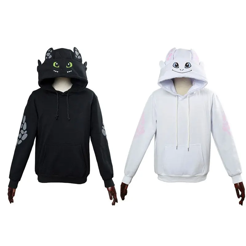 

How to Train Your Dragon Toothless Cosplay Hoodies Casual Zipper Jackets Sweatshirt Coat Hooded Hoodie