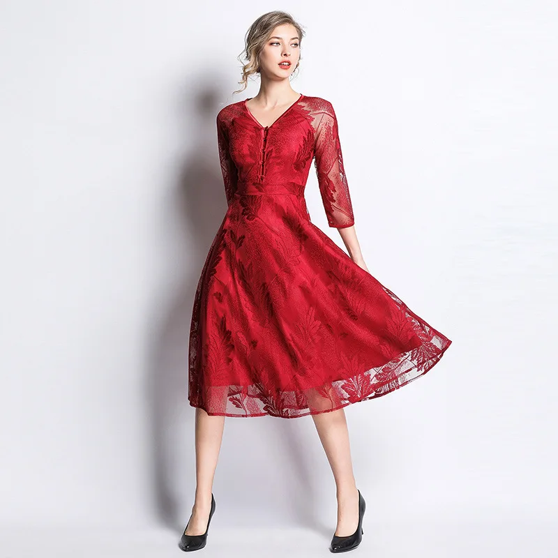 

2021 New Fashion Autumn V Neck Elegant A Line Mother of The Bride Dresses Ladies Evening Party Formal Cocktail Prom Vestidos