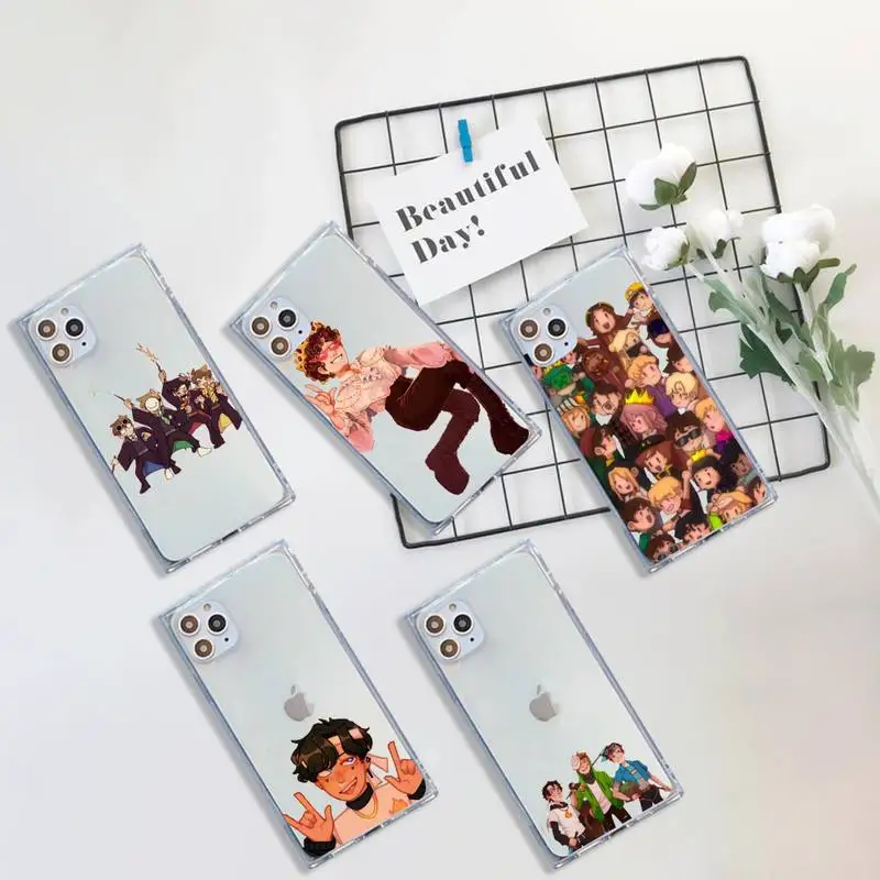 

Dream Smp Phone Case For iPhone 7 8 11 12 X XS XR MINI Pro Max Plus Clear Square Transparent