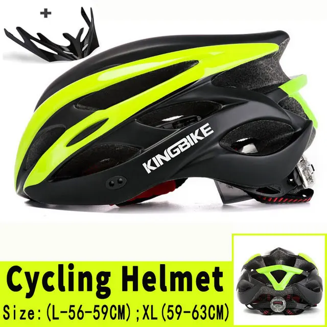 A872-green Велосипедный шлем KINGBIKE, козырек для мужчин и женщин, велосипедный шлем, задний светильник для горной дороги, велосипедный шлем Casco, цельнолитые велосипедные шлемы - Цвет: A872-green