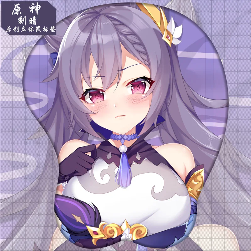 

Игровой мягкий гелевый 3D коврик для мыши с аниме Genshin Impact Keqing Sexy, игровой коврик для мыши, нескользящий Настольный игровой коврик для косплея