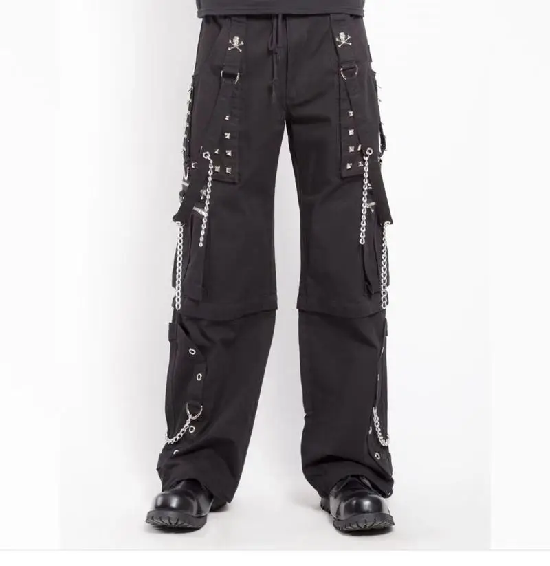 Женские прямые брюки с цепочкой свободные готические в стиле Харадзюку размера