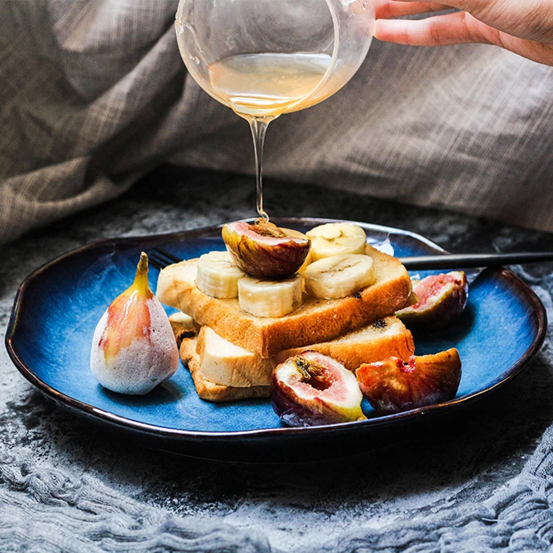 Нестандартное пигментированное блюдо в японском стиле керамические тарелки