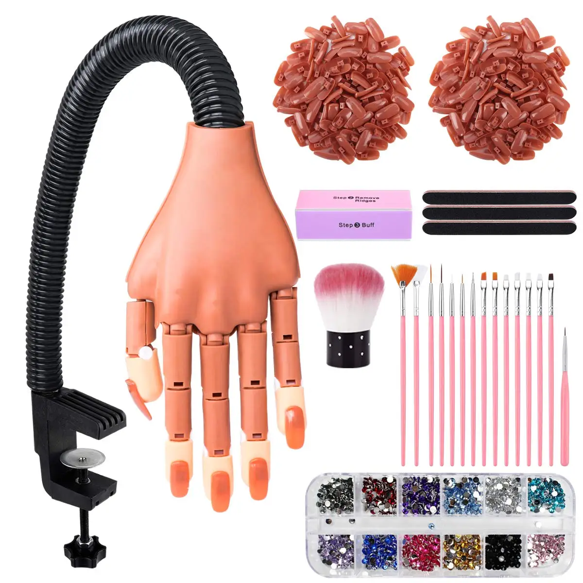 

Nail Practice Hand Kits Professional Nail Art Training Hands Adjustable Manicure Sets Nail Salon Supplies and Tools Accessories