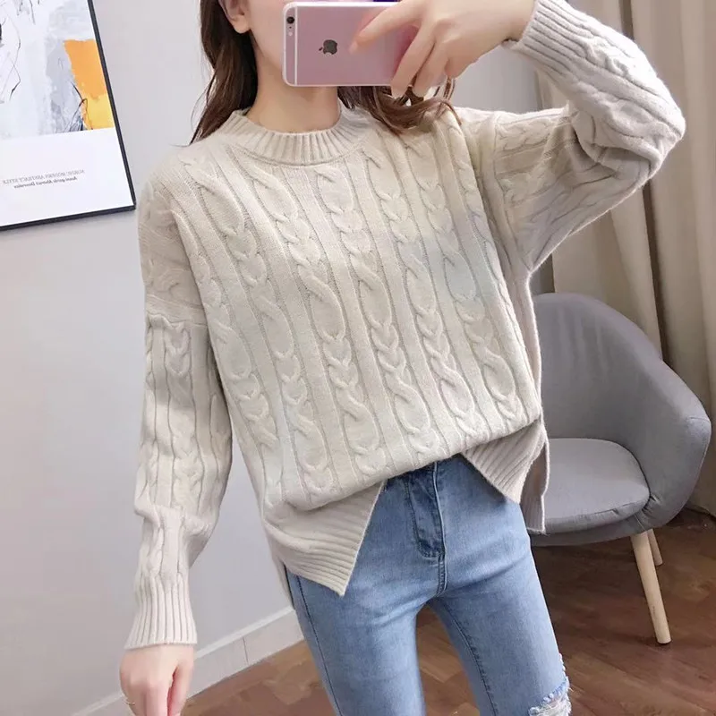 Женский свободный свитер в Корейском стиле Новинка 2021 года Сезон осень-зима
