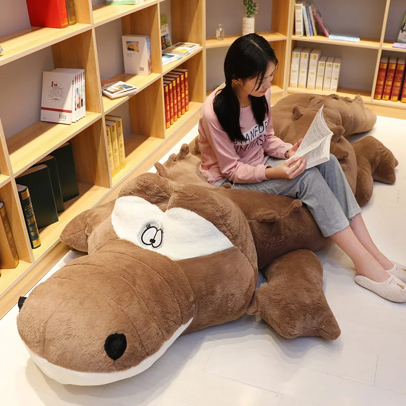 Большой размер крокодиловая лежа секция плюшевая подушка Имитация животных