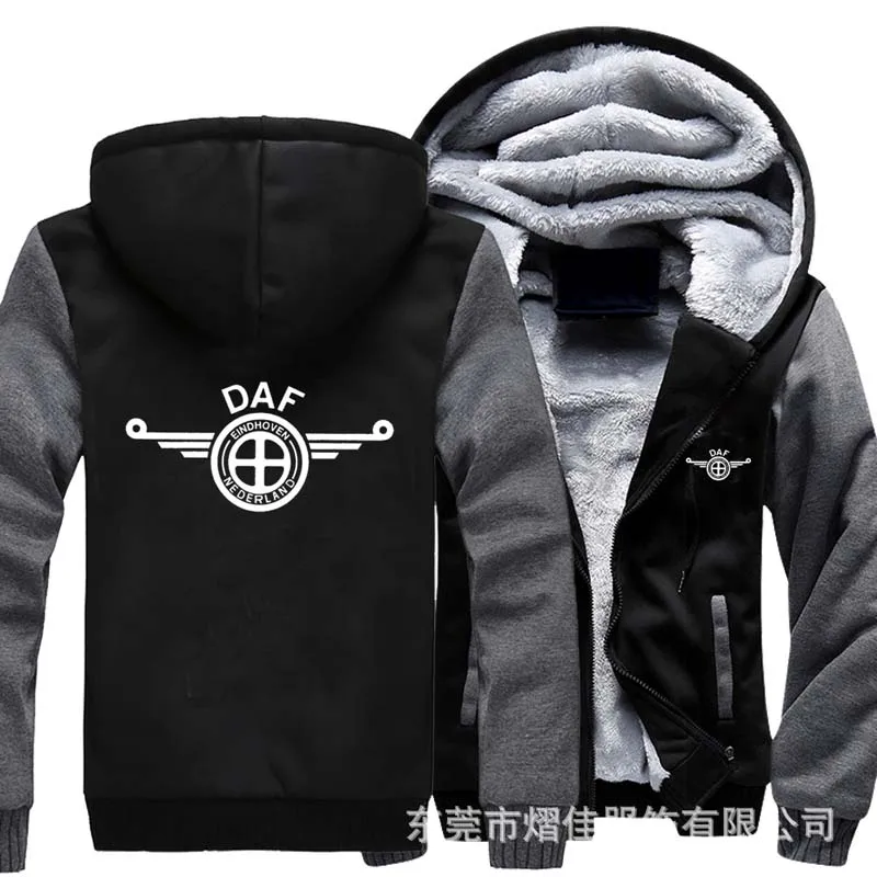 

DAF Winter Jacket Men's Cotton Warm Hoodies Casual sweatshirt Male Thicken coats Sweatshirt top Hoodie size S-6XL