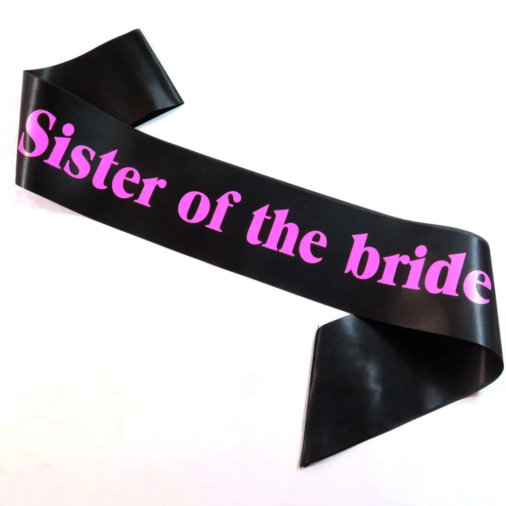 3 шт. пояс сестры невесты белая черная лента с розовым принтом для свадебной