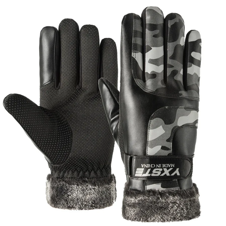 Мужские зимние теплые перчатки с сенсорным экраном ветрозащитные