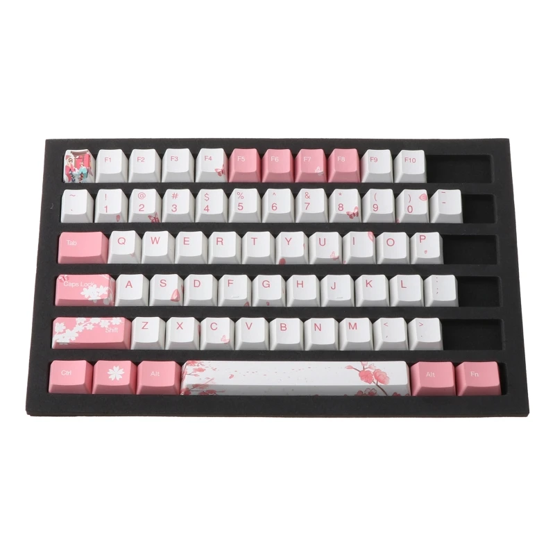 

104 OEM PBT Keycaps Full Set Mechanical Keyboard Keycaps PBT Dye-Sublimation Cherry Blossom Keycaps